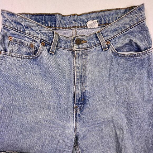 Vintage Levi’s Blue 521 Tapered Leg Tapered Fit High Rise Mom Jeans Size 14 Long - Picture 2 of 11